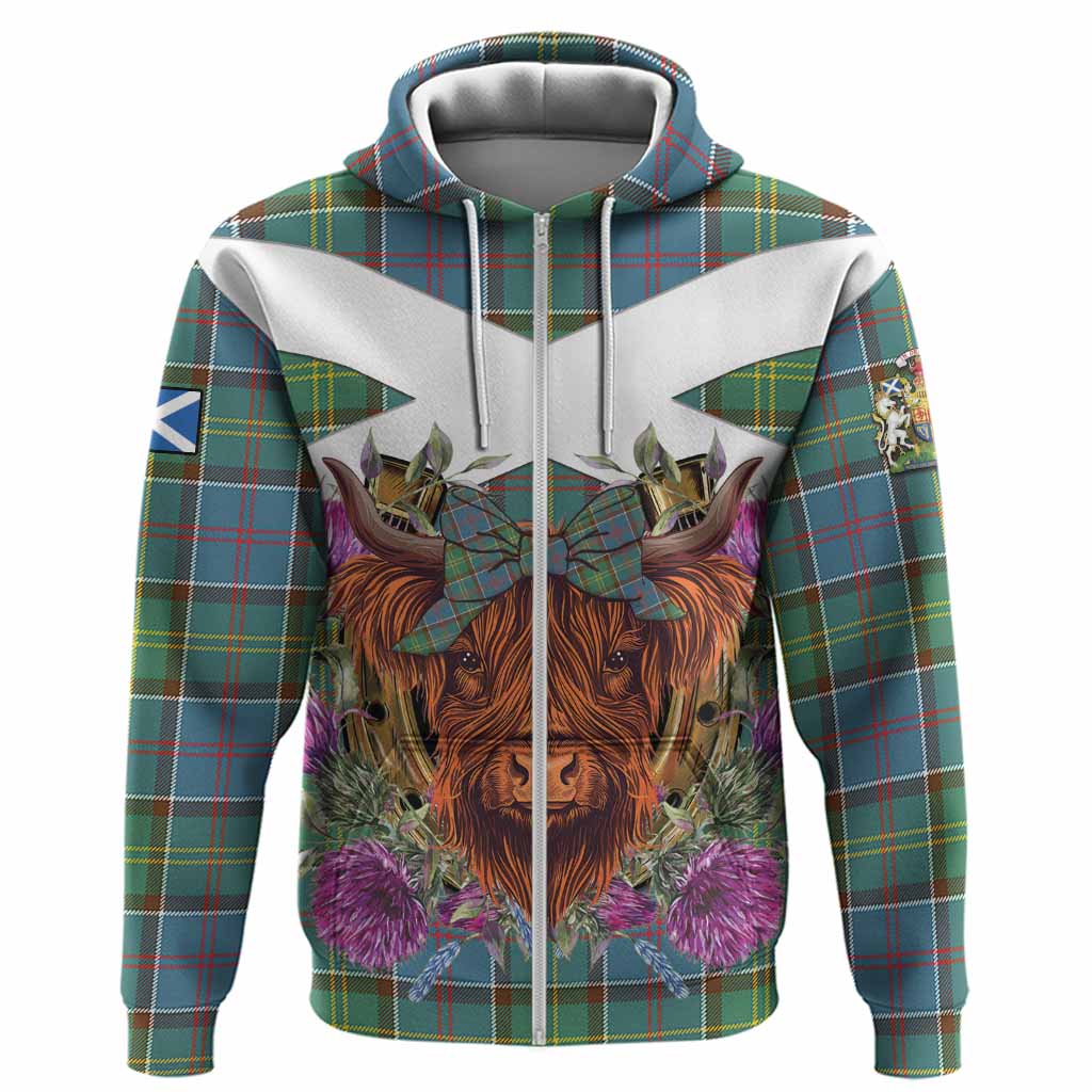 Colville Tartan Hoodie Scottish Thistle Heilan Coo