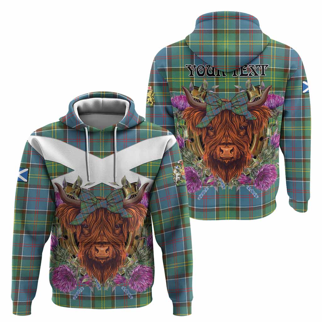 Colville Tartan Hoodie Scottish Thistle Heilan Coo
