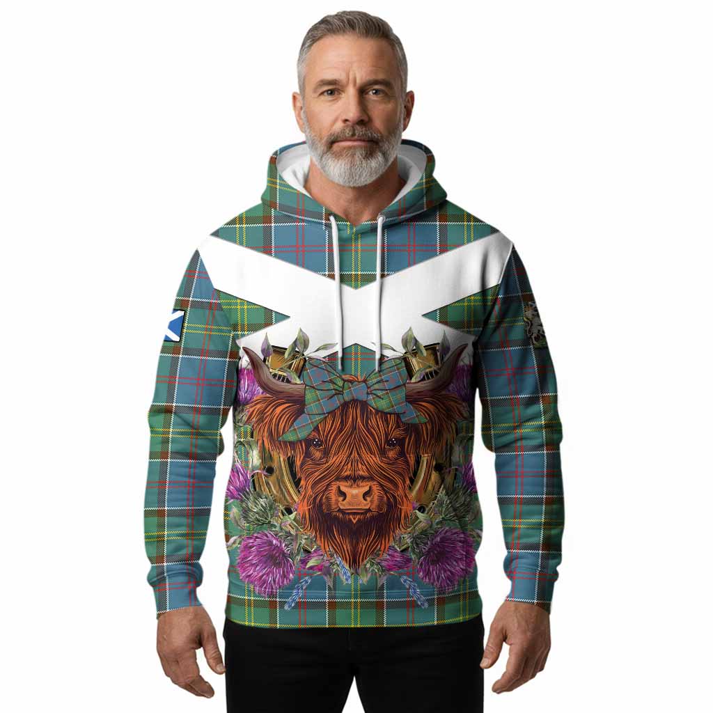 Colville Tartan Hoodie Scottish Thistle Heilan Coo