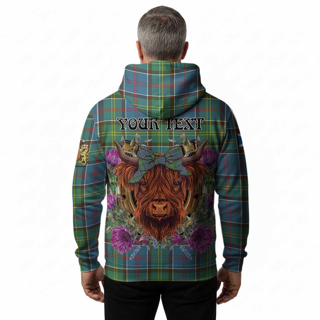 Colville Tartan Hoodie Scottish Thistle Heilan Coo