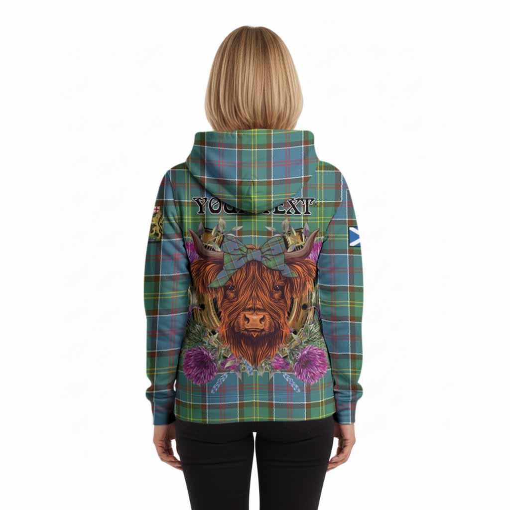Colville Tartan Hoodie Scottish Thistle Heilan Coo