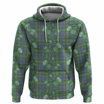 Colville Tartan Hoodie Seamless Scottish Thistle Flowers