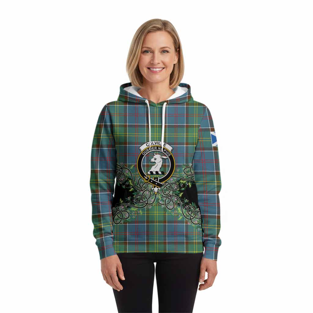 Colville Tartan Hoodie Thistle Scottish Spirit