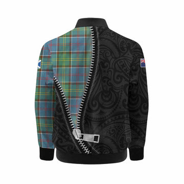 Colville Tartan Kid Bomber Jacket New Zealand Pattern Unique Zipper Stylized
