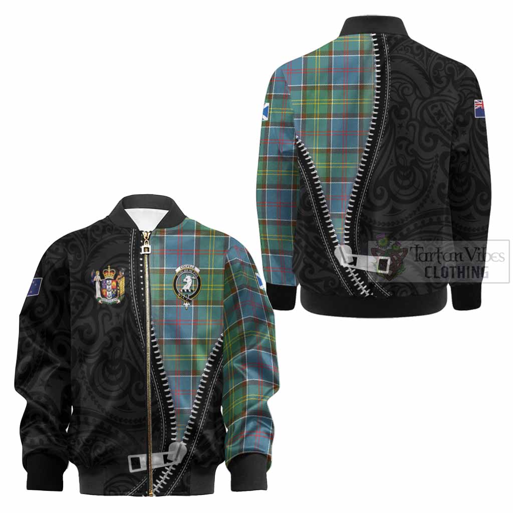 Colville Tartan Kid Bomber Jacket New Zealand Pattern Unique Zipper Stylized