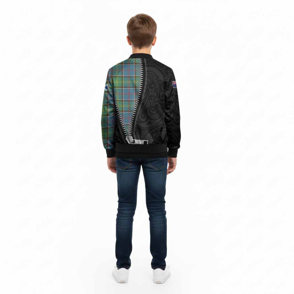 Colville Tartan Kid Bomber Jacket New Zealand Pattern Unique Zipper Stylized