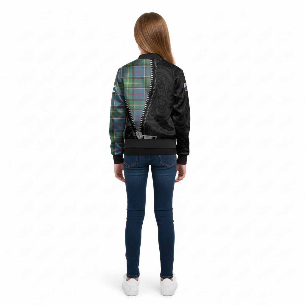 Colville Tartan Kid Bomber Jacket New Zealand Pattern Unique Zipper Stylized