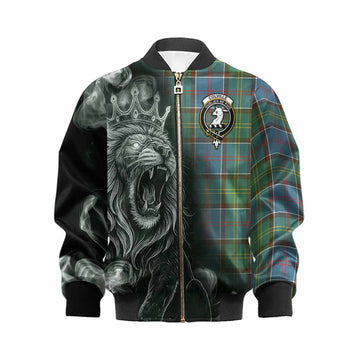 Colville Tartan Kid Bomber Jacket Roaring Lion Heritage