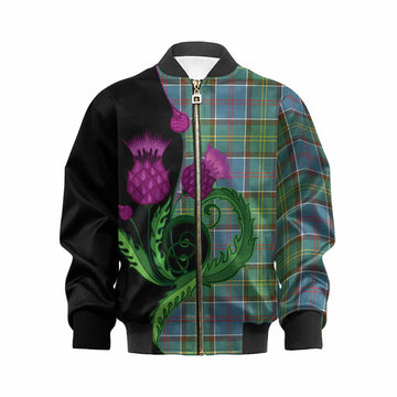 Colville Tartan Kid Bomber Jacket Traditional Scottish Thistle
