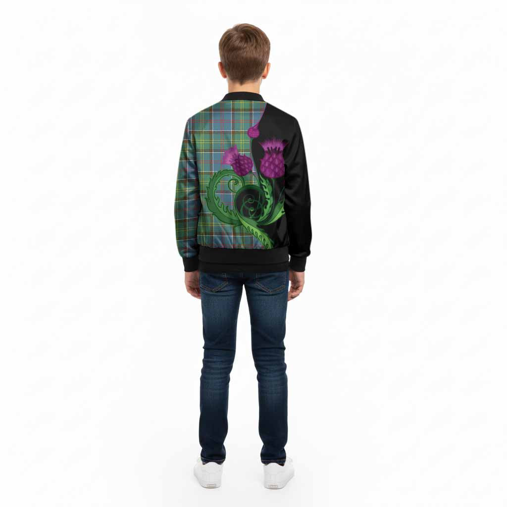 Colville Tartan Kid Bomber Jacket Traditional Scottish Thistle