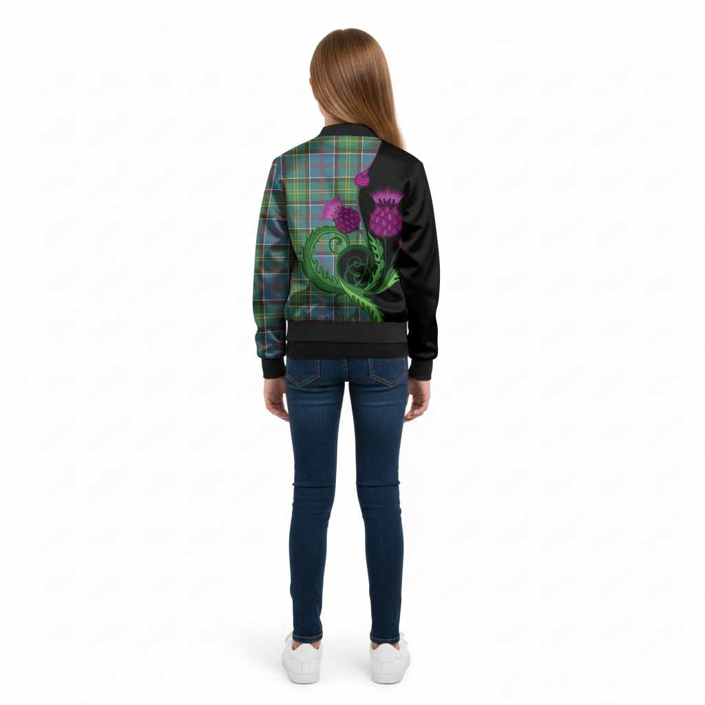 Colville Tartan Kid Bomber Jacket Traditional Scottish Thistle