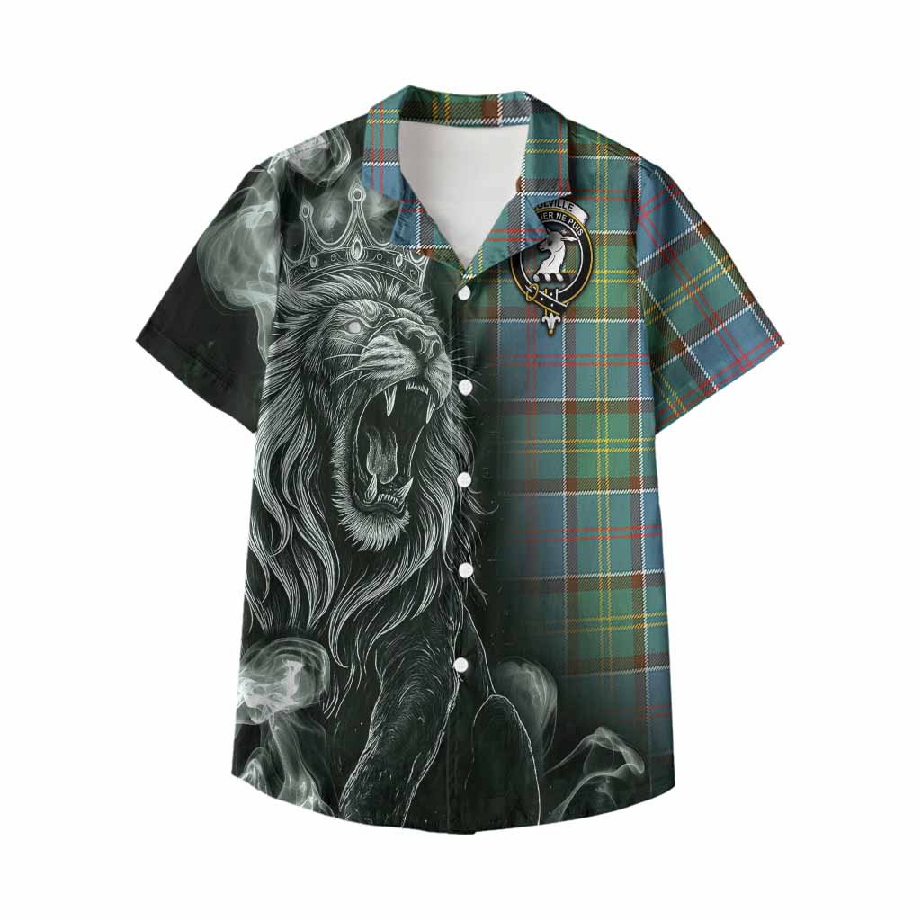 Colville Tartan Kid Hawaiian Shirt Roaring Lion Heritage