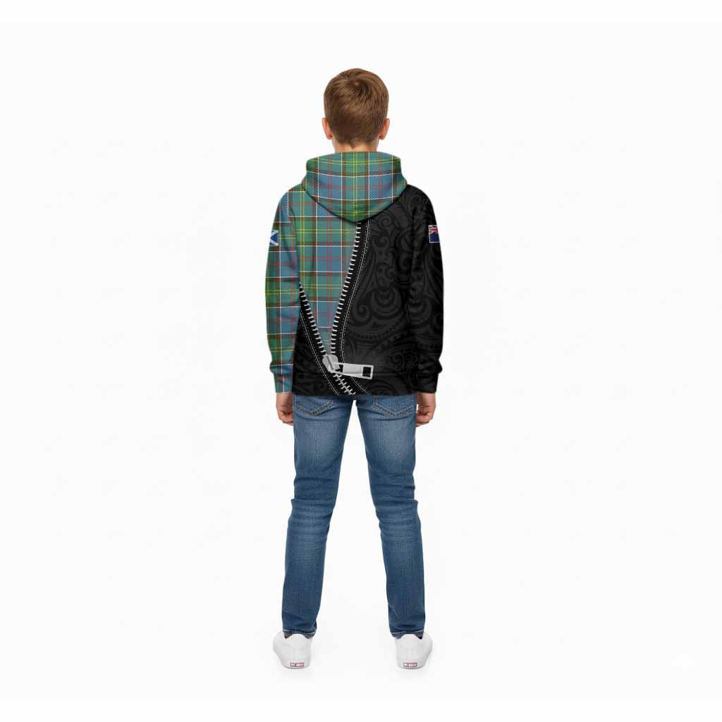 Colville Tartan Kid Hoodie New Zealand Pattern Unique Zipper Stylized