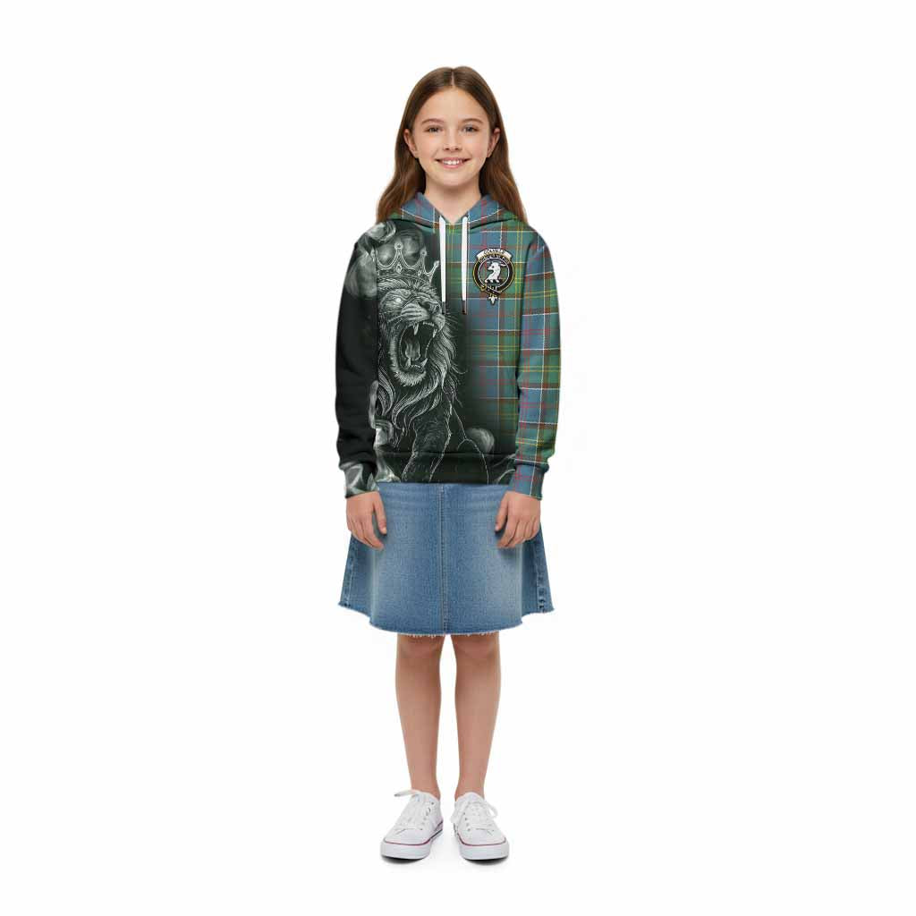 Colville Tartan Kid Hoodie Roaring Lion Heritage