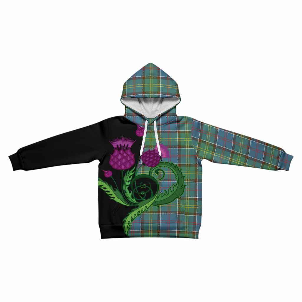 Colville Tartan Kid Hoodie Traditional Scottish Thistle