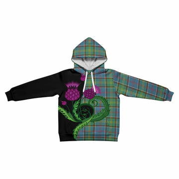 Colville Tartan Kid Hoodie Traditional Scottish Thistle