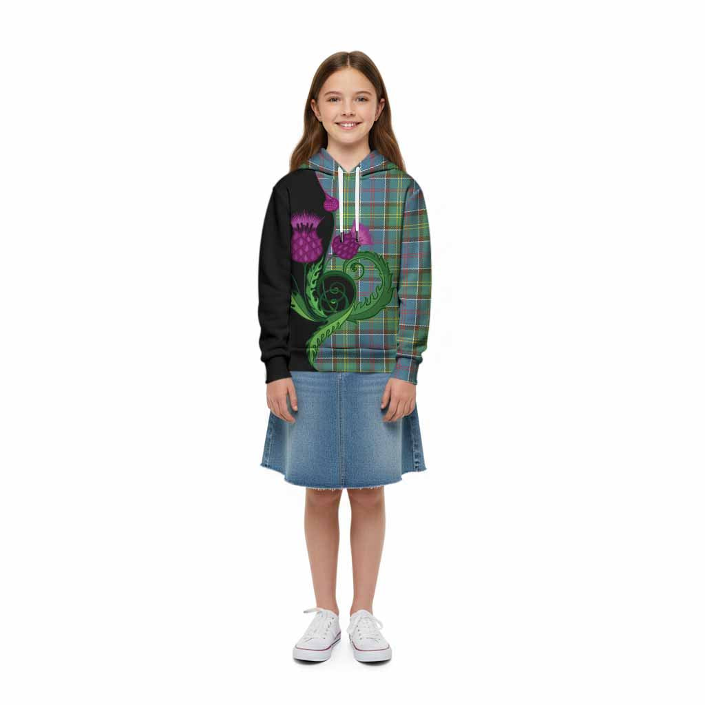 Colville Tartan Kid Hoodie Traditional Scottish Thistle