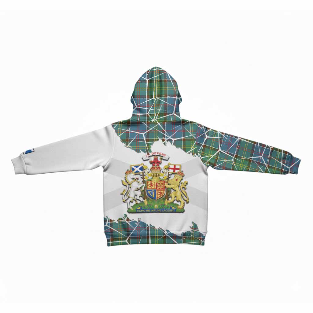 Colville Tartan Kid Hoodie with Family Crest and Lion Rampant Grunge Style