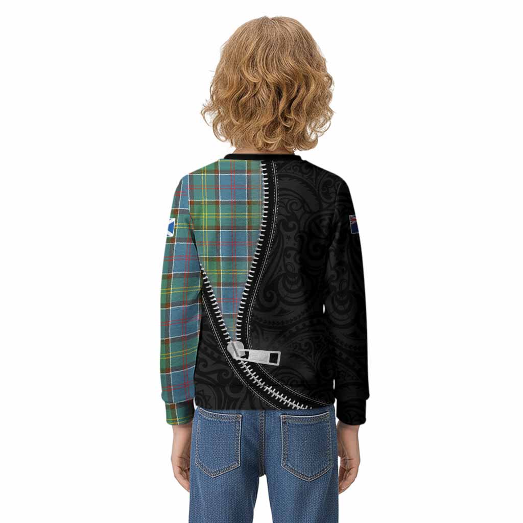 Colville Tartan Kid Knitted Sweatshirt New Zealand Pattern Unique Zipper Stylized