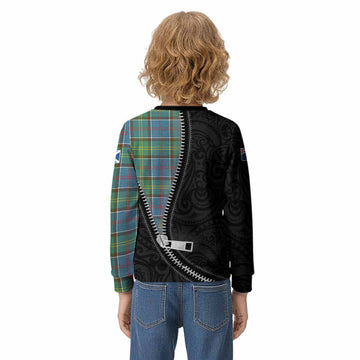 Colville Tartan Kid Knitted Sweatshirt New Zealand Pattern Unique Zipper Stylized