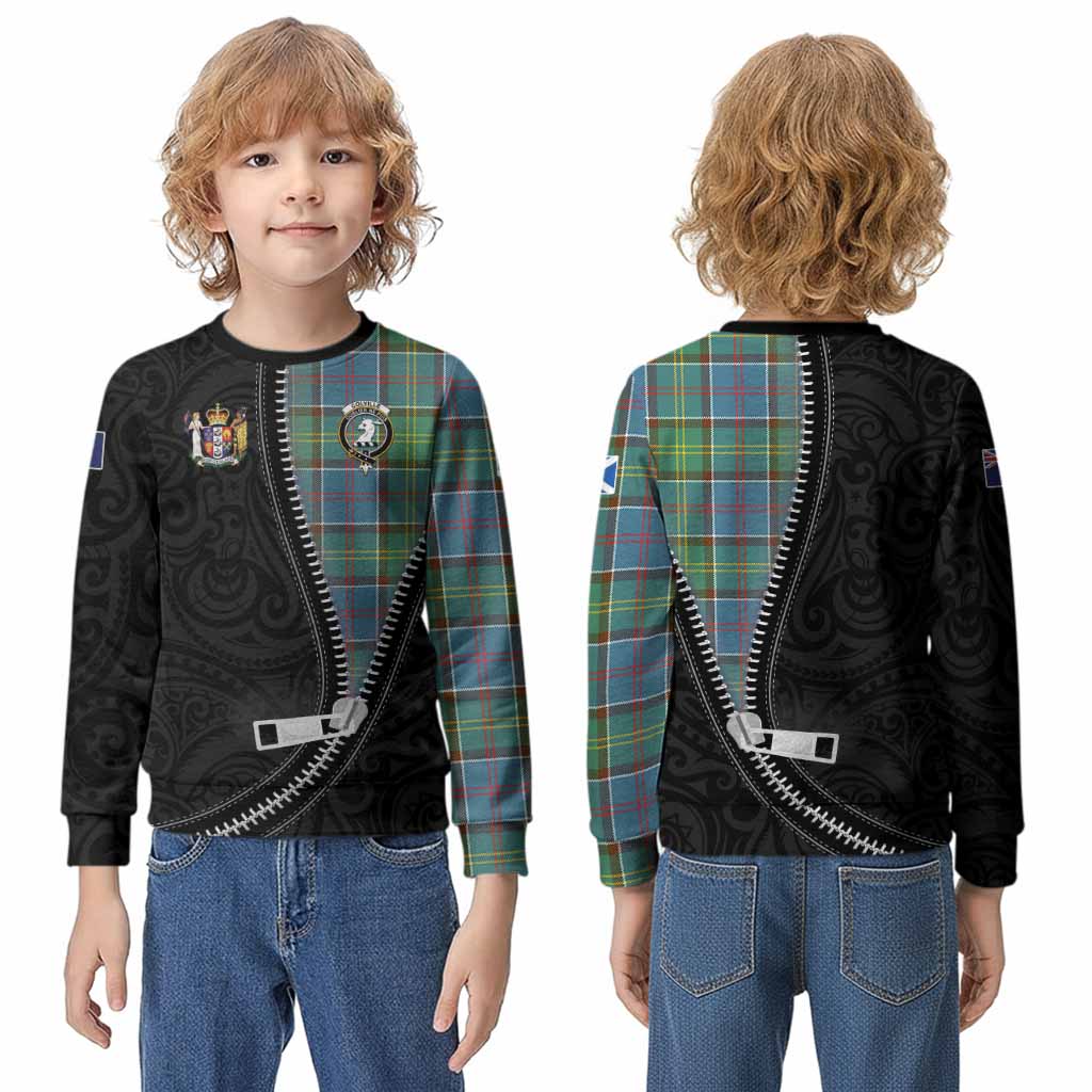 Colville Tartan Kid Knitted Sweatshirt New Zealand Pattern Unique Zipper Stylized