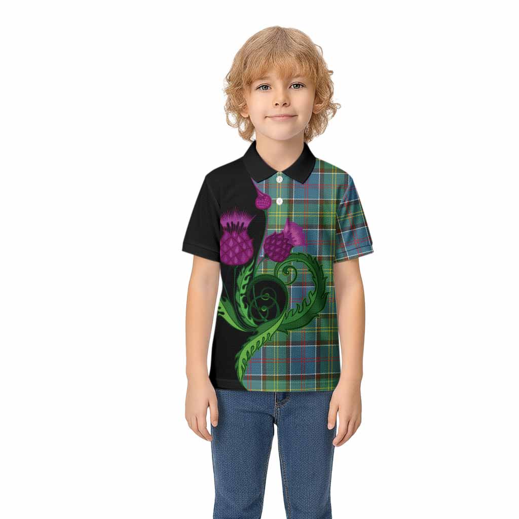 Colville Tartan Kid Polo Shirt Traditional Scottish Thistle