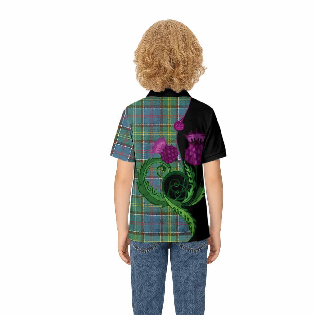 Colville Tartan Kid Polo Shirt Traditional Scottish Thistle