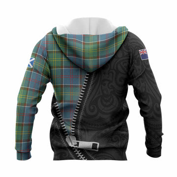 Colville Tartan Knitted Hoodie New Zealand Pattern Unique Zipper Stylized