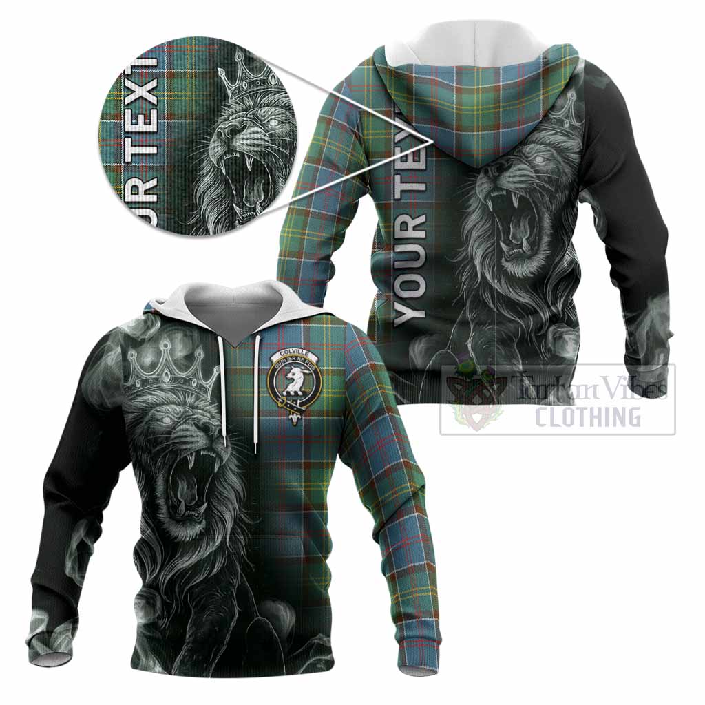 Colville Tartan Knitted Hoodie Roaring Lion Heritage