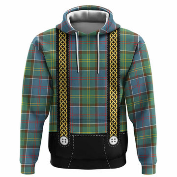 Colville Tartan Lederhosen Costume Hoodie Scotland Celtic Knot Motif