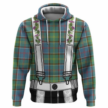 Colville Tartan Lederhosen Costume Hoodie Scotland Thistle Floral