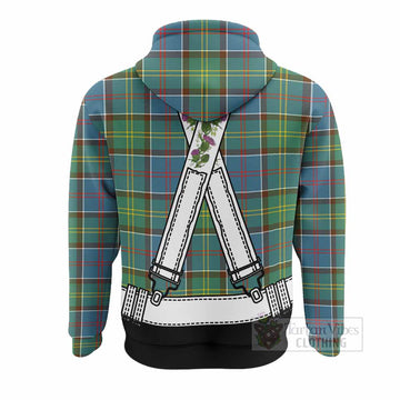 Colville Tartan Lederhosen Costume Hoodie Scotland Thistle Floral