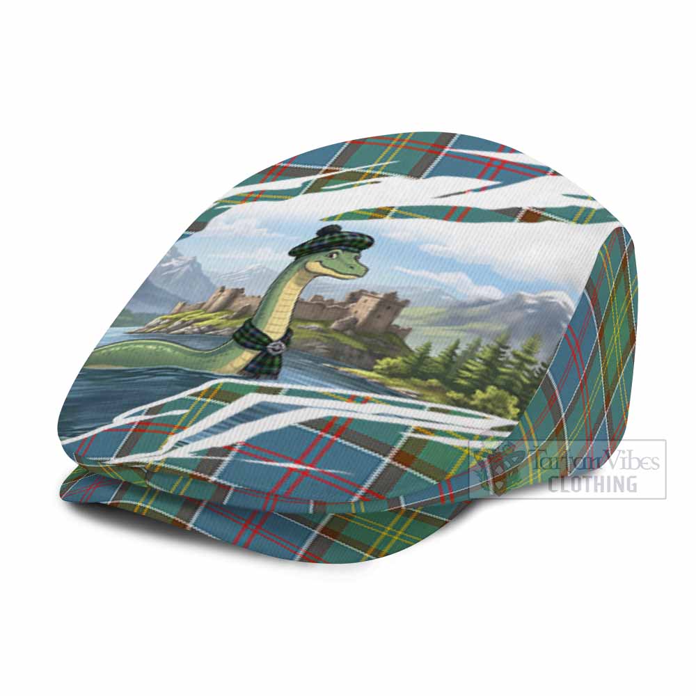 Colville Tartan Loch Ness Monster Scottish Heritage Art Flat Cap, Jeff Cap
