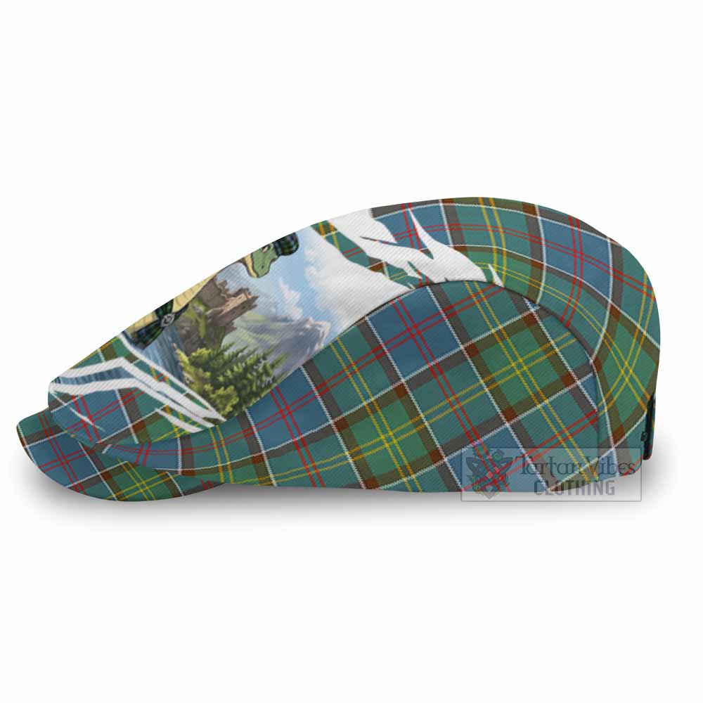 Colville Tartan Loch Ness Monster Scottish Heritage Art Flat Cap, Jeff Cap