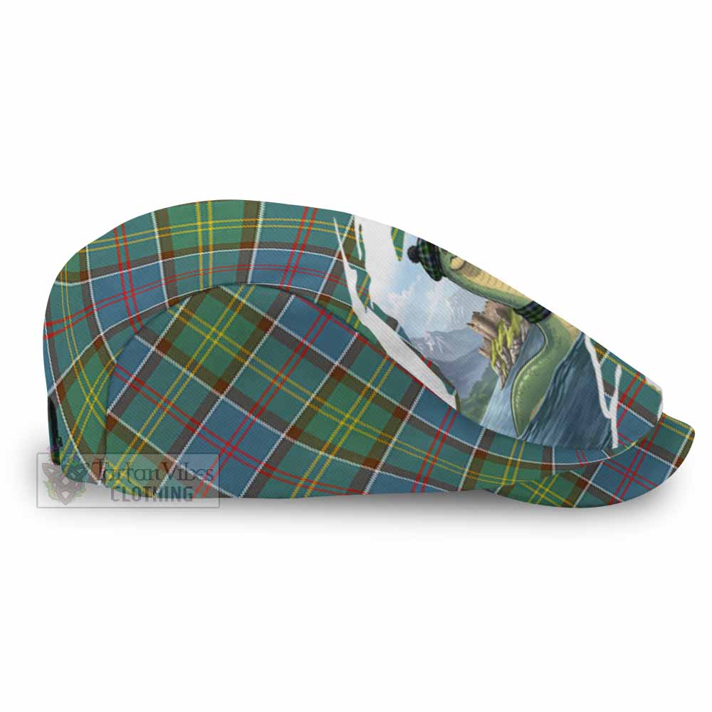 Colville Tartan Loch Ness Monster Scottish Heritage Art Flat Cap, Jeff Cap