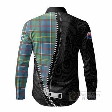Colville Tartan Long Sleeve Button Shirts New Zealand Pattern Unique Zipper Stylized
