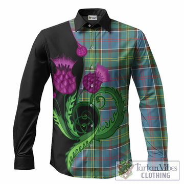 Colville Tartan Long Sleeve Button Shirts Traditional Scottish Thistle