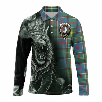 Colville Tartan Long Sleeve Polo Shirt Roaring Lion Heritage