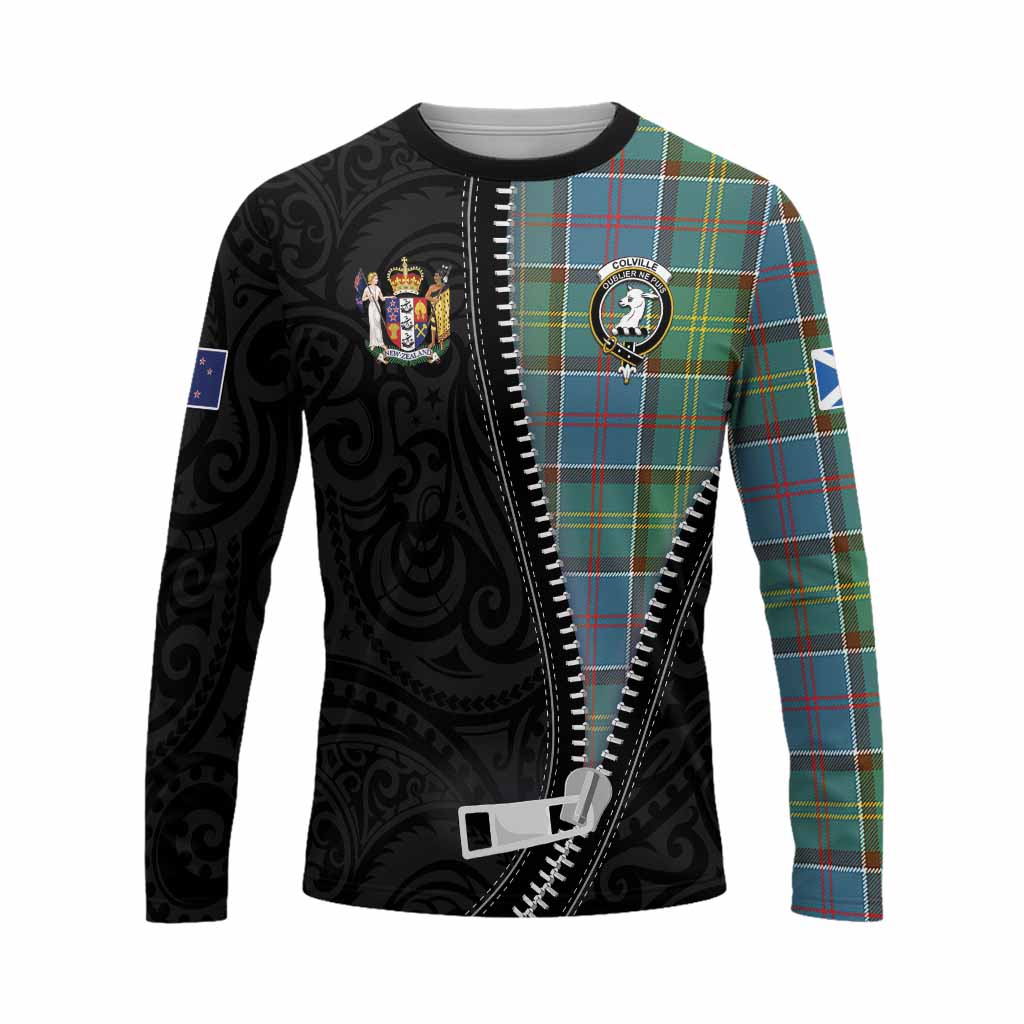 Colville Tartan Long Sleeve T-Shirt New Zealand Pattern Unique Zipper Stylized