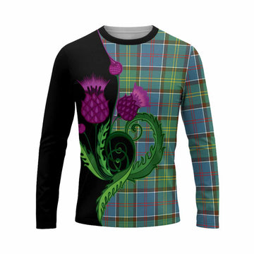 Colville Tartan Long Sleeve T-Shirt Traditional Scottish Thistle