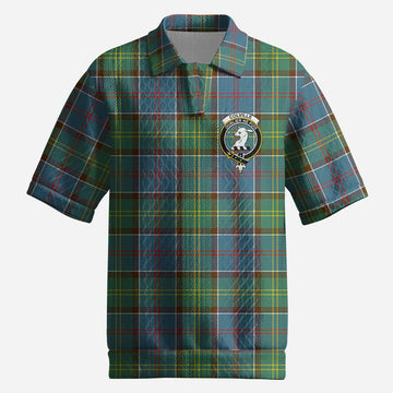 Colville Tartan Men’s Polo Sweater Top with Family Crest