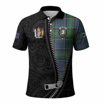 Colville Tartan Polo Shirt New Zealand Pattern Unique Zipper Stylized