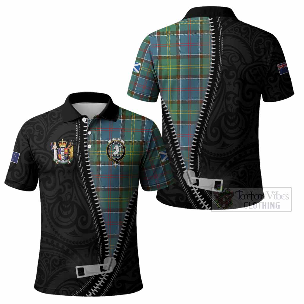Colville Tartan Polo Shirt New Zealand Pattern Unique Zipper Stylized