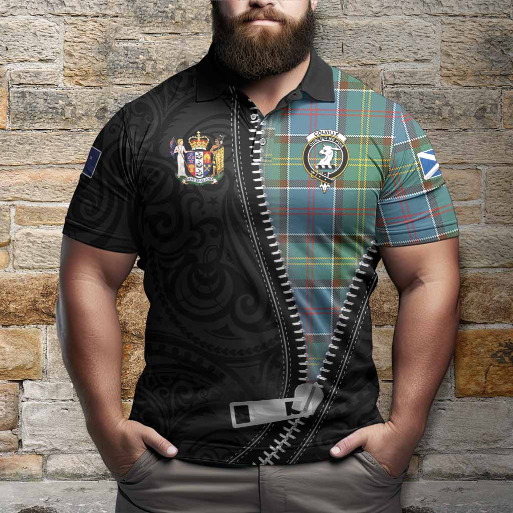 Colville Tartan Polo Shirt New Zealand Pattern Unique Zipper Stylized
