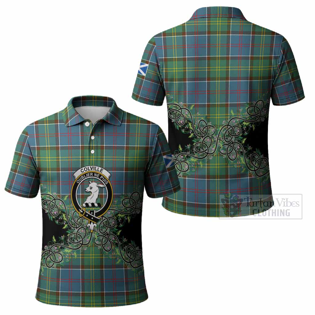 Colville Tartan Polo Shirt Thistle Scottish Spirit