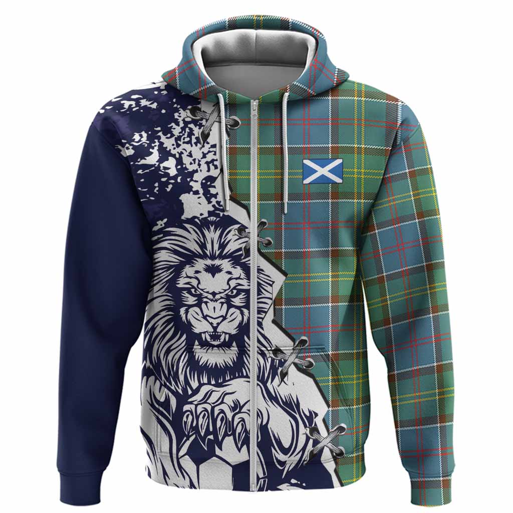 Colville Tartan Scottish Hoodie Angry Lion With Soccer Ball Style