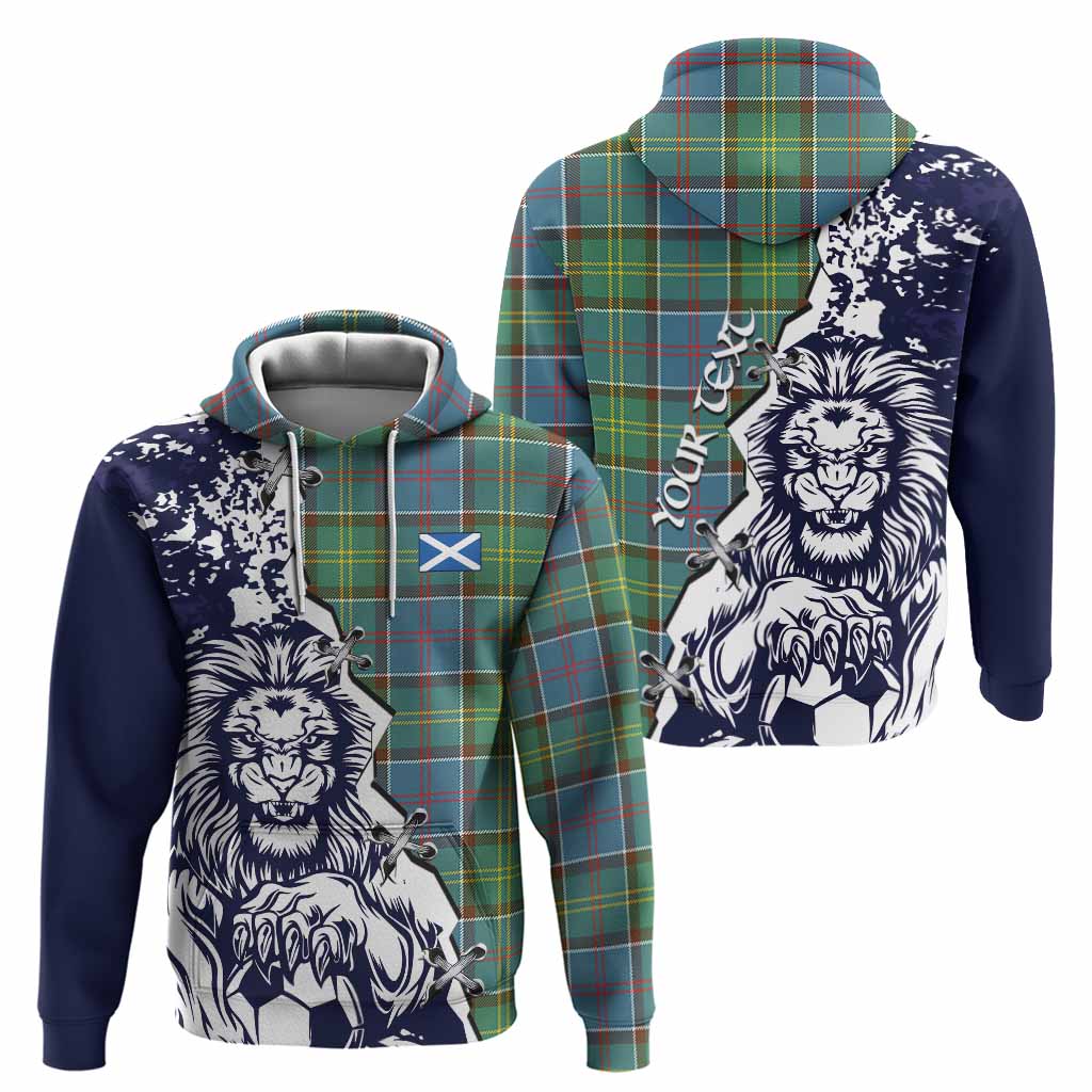 Colville Tartan Scottish Hoodie Angry Lion With Soccer Ball Style