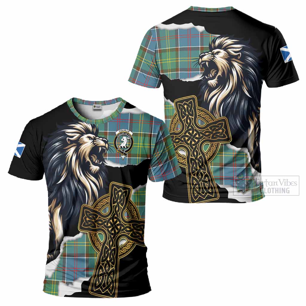Colville Tartan Scottish T-Shirt Lion Celtic Heritage