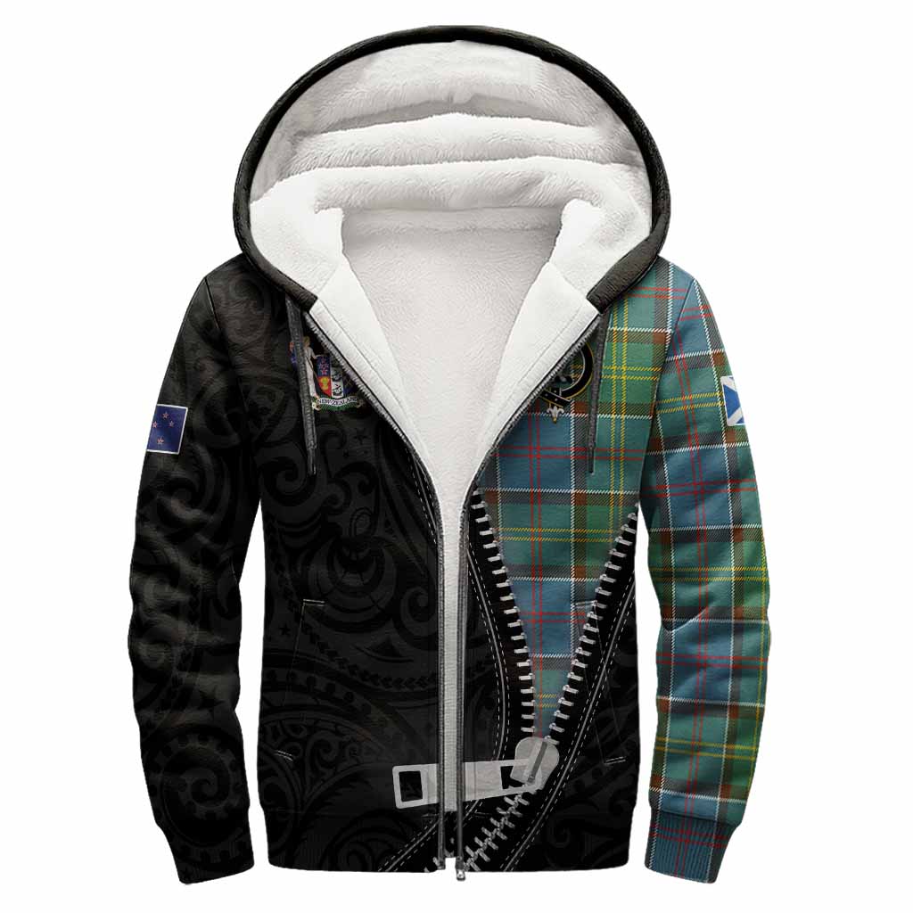 Colville Tartan Sherpa Hoodie New Zealand Pattern Unique Zipper Stylized