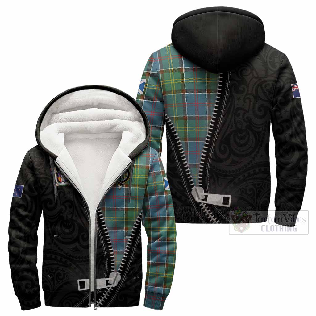 Colville Tartan Sherpa Hoodie New Zealand Pattern Unique Zipper Stylized